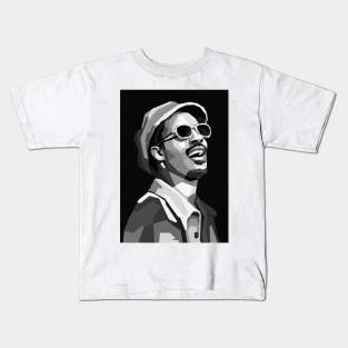 Stevie Wonder B W Kids T-Shirt